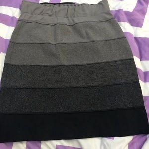 BCBGMaxAzria Power Black gray ombre Bandage skirt